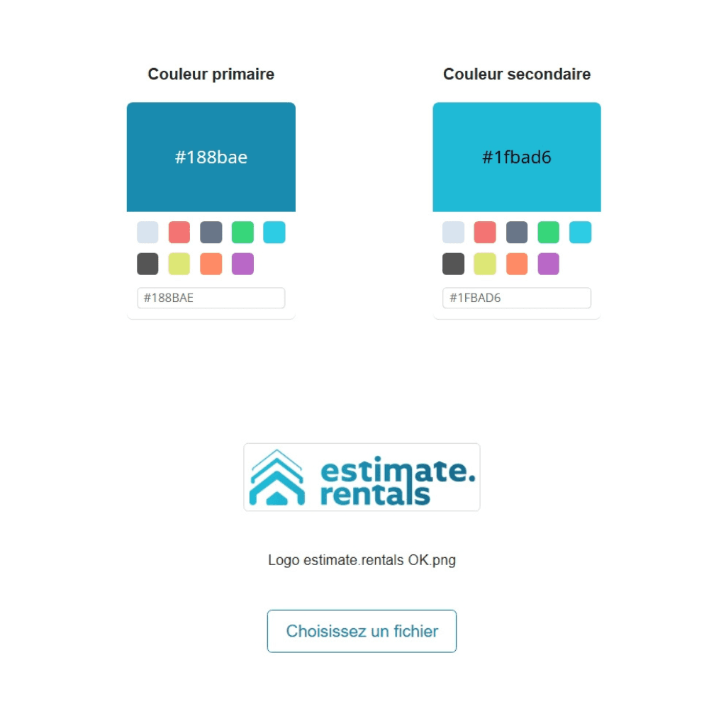 Options de personnalisation du widget d'estimation aux couleurs de votre marque